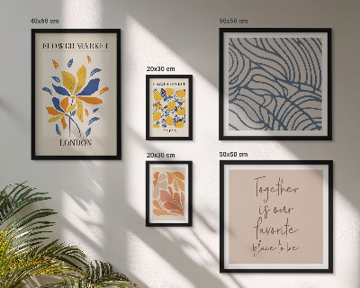 Bildergalerie-set für die wand Blumenmotive, Londoner Inschriften
