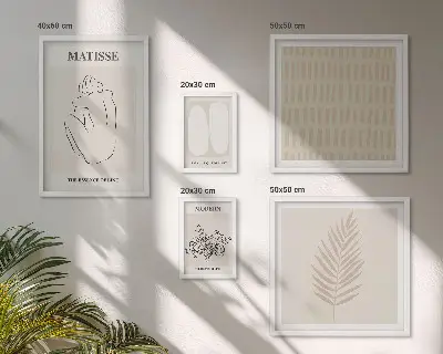Bilderset fürs Sofa mit Motiven in minimalistischem Stil