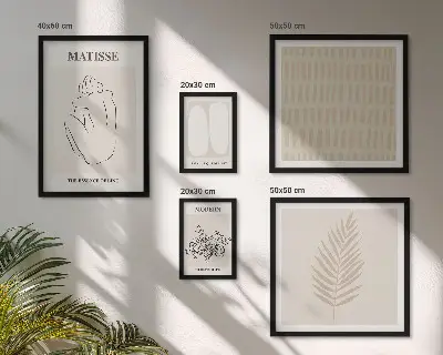 Bilderset fürs Sofa mit Motiven in minimalistischem Stil