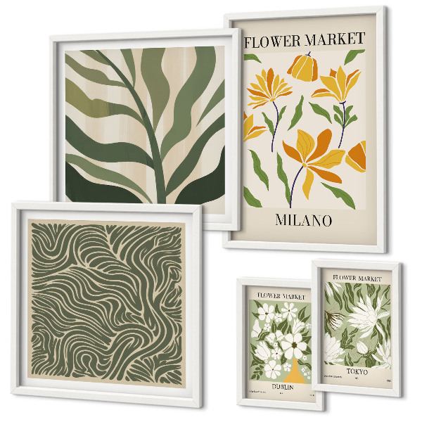Modernes wandbilder-set Moderne Pflanzenmotive