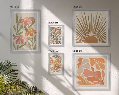 Bildergalerie-set für die wand Geometrische Blumen im Boho-Stil