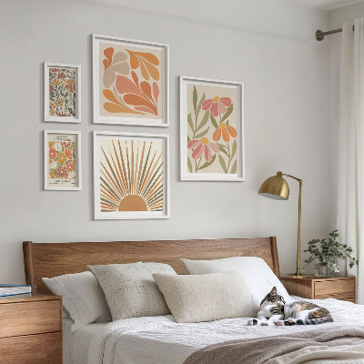Bildergalerie-set für die wand Geometrische Blumen im Boho-Stil