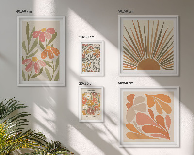 Bildergalerie-set für die wand Geometrische Blumen im Boho-Stil