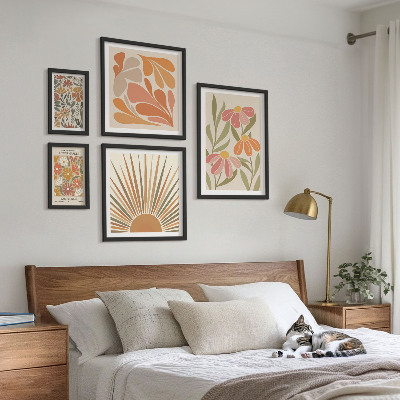 Bildergalerie-set für die wand Geometrische Blumen im Boho-Stil