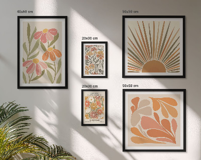 Bildergalerie-set für die wand Geometrische Blumen im Boho-Stil