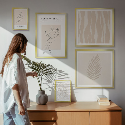 Bildergalerie-set für die wand Stilvolle Grafiken von Frauen und Pflanzen