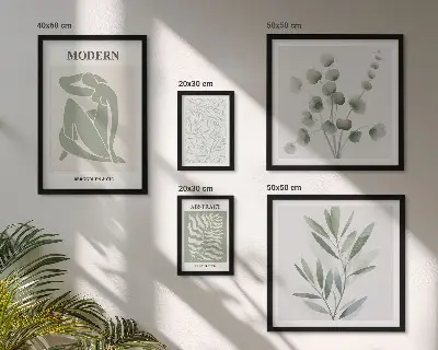 Bildergalerie-Set für die Wand mit stilvollen dekorativen Pflanzenmotiven