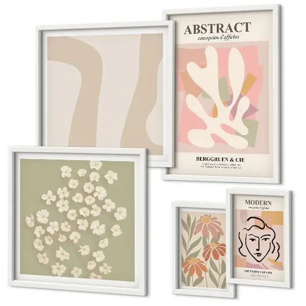 Bildergalerie-Set für die Wand mit abstraktem Blumendesign