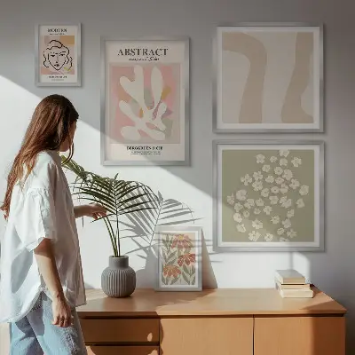 Bildergalerie-Set für die Wand mit abstraktem Blumendesign