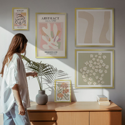 Bildergalerie-set für die wand Stilvolles Interieur mit abstrakten Blumen