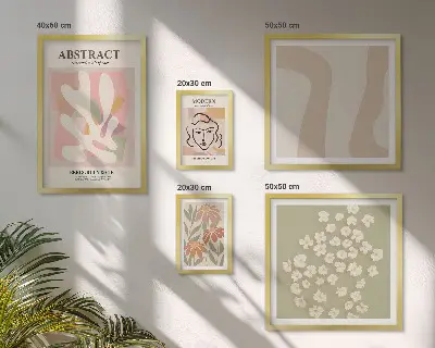 Bildergalerie-Set für die Wand mit abstraktem Blumendesign
