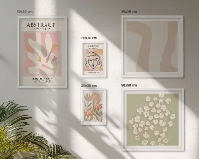 Bildergalerie-Set für die Wand mit abstraktem Blumendesign