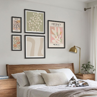 Bildergalerie-set für die wand Stilvolles Interieur mit abstrakten Blumen