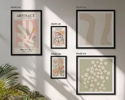 Bildergalerie-Set für die Wand mit abstraktem Blumendesign
