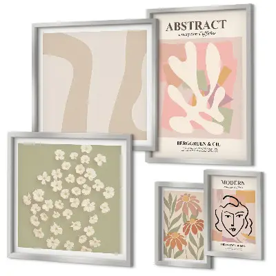 Bildergalerie-Set für die Wand mit abstraktem Blumendesign