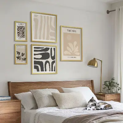 Bilderset mit Pflanzenmotiven stilvolle Dekoration fürs Sofa