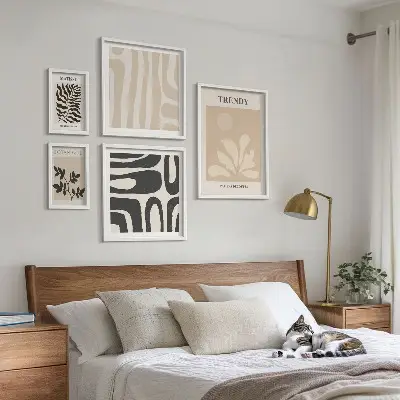 Bilderset mit Pflanzenmotiven stilvolle Dekoration fürs Sofa