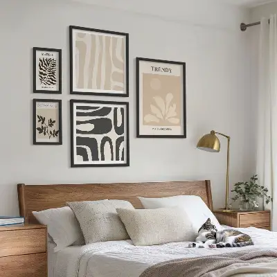 Bilderset mit Pflanzenmotiven stilvolle Dekoration fürs Sofa