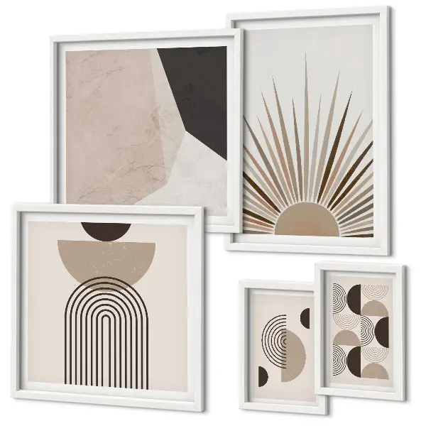 Bildergalerie-Set für die Wand mit abstrakten geometrischen Formen
