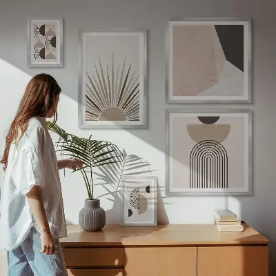 Bildergalerie-Set für die Wand mit abstrakten geometrischen Formen