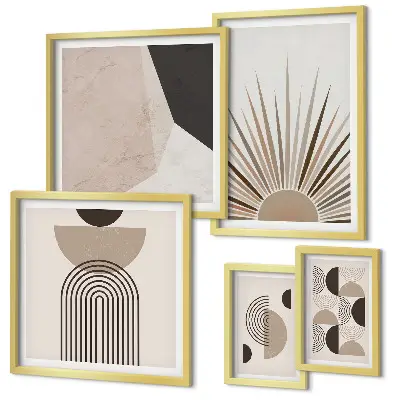 Bildergalerie-Set für die Wand mit abstrakten geometrischen Formen