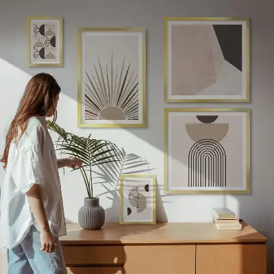 Bildergalerie-Set für die Wand mit abstrakten geometrischen Formen