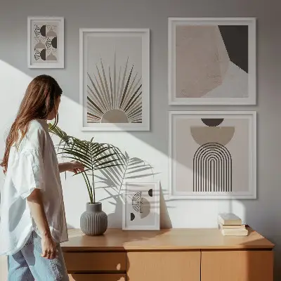 Bildergalerie-Set für die Wand mit abstrakten geometrischen Formen