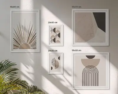 Bildergalerie-Set für die Wand mit abstrakten geometrischen Formen