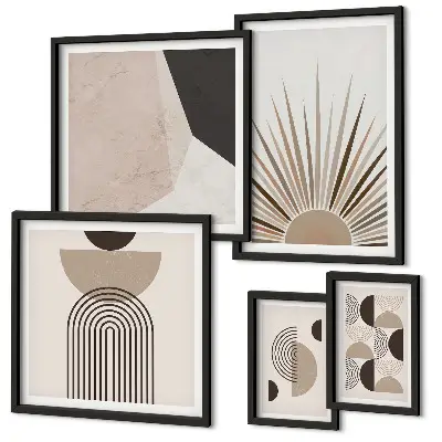 Bildergalerie-Set für die Wand mit abstrakten geometrischen Formen