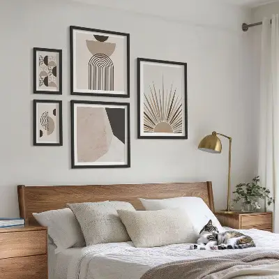 Bildergalerie-Set für die Wand mit abstrakten geometrischen Formen