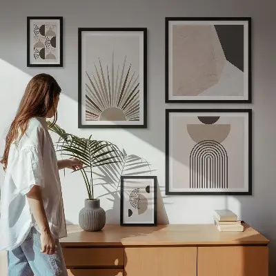 Bildergalerie-Set für die Wand mit abstrakten geometrischen Formen