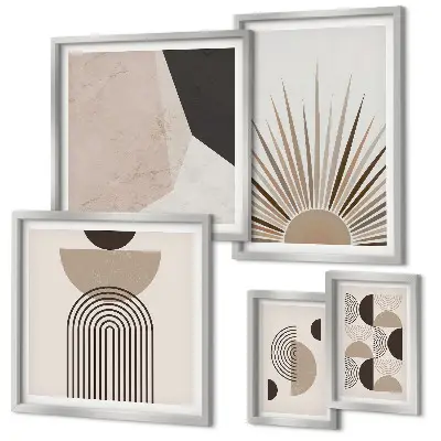Bildergalerie-Set für die Wand mit abstrakten geometrischen Formen