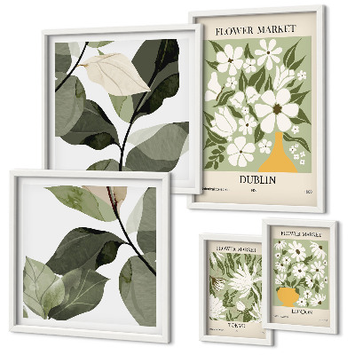Bildergalerie-set für die wand Blumenmotive London Dublin Tokio