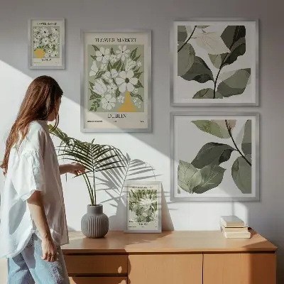 Bildergalerie-Set für die Wand mit Blumenmotiven aus London, Dublin und Tokio