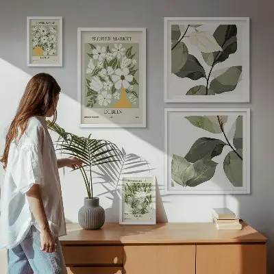 Bildergalerie-Set für die Wand mit Blumenmotiven aus London, Dublin und Tokio