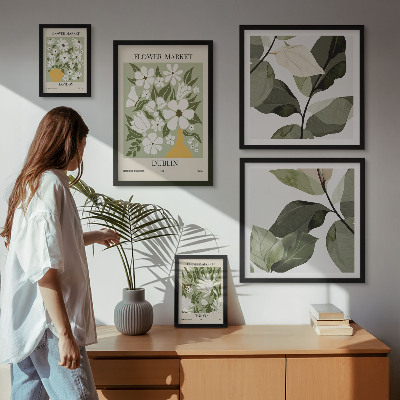 Bildergalerie-set für die wand Blumenmotive London Dublin Tokio