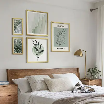 Bilderset fürs Sofa mit Pflanzeninspirationen in Naturtönen