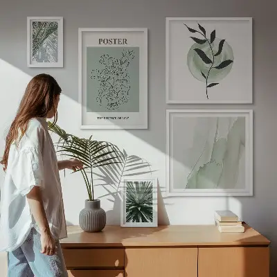 Bilderset fürs Sofa mit Pflanzeninspirationen in Naturtönen