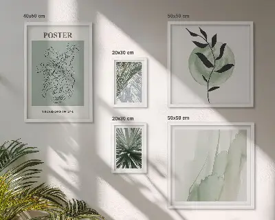Bilderset fürs Sofa mit Pflanzeninspirationen in Naturtönen