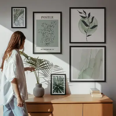 Bilderset fürs Sofa mit Pflanzeninspirationen in Naturtönen