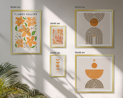 Modernes wandbilder-set Stilvolle Blumen und Geometrie
