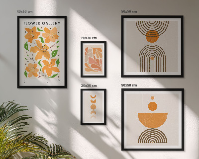 Modernes wandbilder-set Stilvolle Blumen und Geometrie