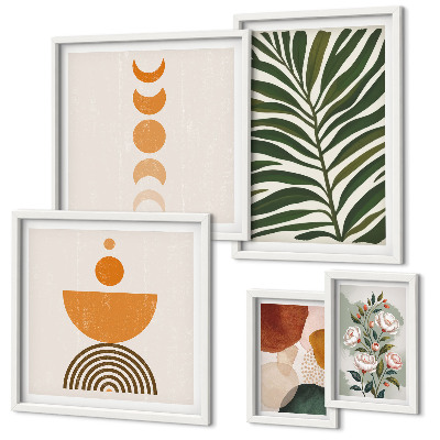 Bildergalerie-set für die wand Pflanzenmuster, Boho-Formen