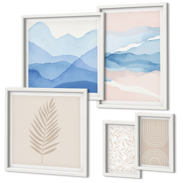Bildergalerie-set für die wand Abstrakte Landschaften Blätter