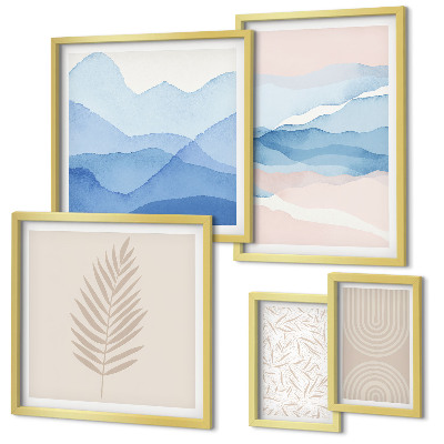Bildergalerie-set für die wand Abstrakte Landschaften Blätter