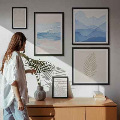 Bildergalerie-set für die wand Abstrakte Landschaften Blätter