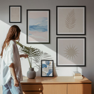 Modernes wandbilder-set Abstrakte Pflanzenwellen