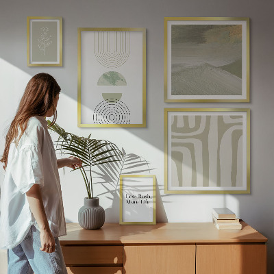 Bilderset fürs sofa Stilvolle Naturgrafiken in Pastellfarben