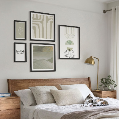 Bilderset fürs sofa Stilvolle Naturgrafiken in Pastellfarben