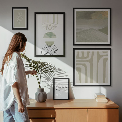 Bilderset fürs sofa Stilvolle Naturgrafiken in Pastellfarben